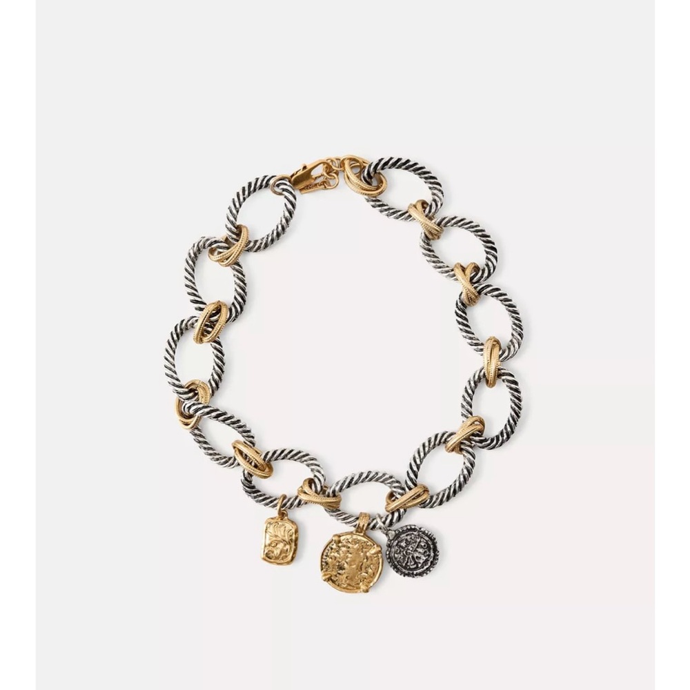 Gold and Silver Charm necklace